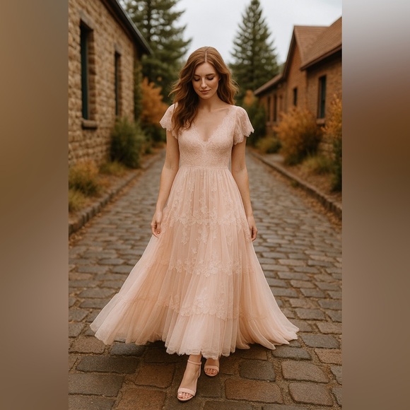 ✨ New in Box ✨ Michael Kors Harper Heels Soft Pink Embossed Leather – Size 8.5M - Picture 2 of 8